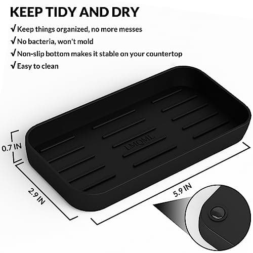 LMQML Soap Dispenser - 2 Pack, Antique Design Thick Glass Hand Soap Dispensers with Sturdy Tray; 304 Rust Proof Stainless Steel Black Pump, 12Pcs Stickers, for Kitchen, Bathroom 4