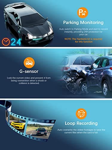 ARIFAYZ Dash Cam WiFi FHD 1080P Car Camera, Front Dash Camera for Cars, Mini Dashcams for Cars with Night Vision, 24 Hours Parking Mode, WDR, Loop Recording, G-Sensor, APP, Support 128GB Max 5