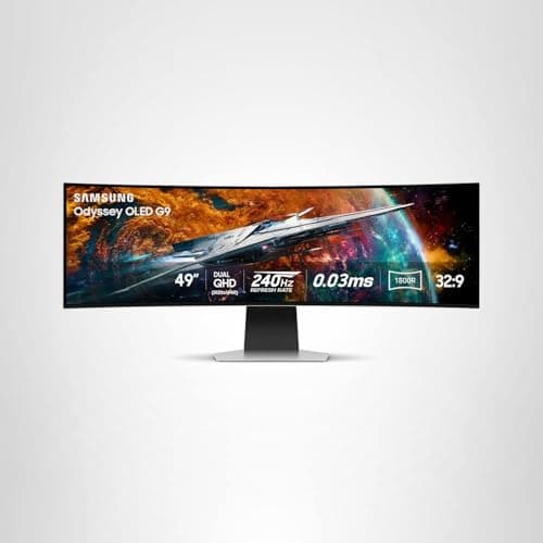 Samsung 49" Odyssey OLED G9 (G95SC) Curved Smart Gaming Monitor, QD-OLED, 240Hz, 0.03ms, FreeSync Premium Pro, G-Sync Compatible, Dual QHD, Neo Quantum Processor, LS49CG954SNXZA 27
