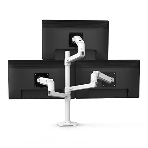 Ergotron – LX Vertical Stacking Dual Monitor Arm, VESA Desk Mount – for 2 Monitors Up to 40 Inches, 7 to 22 lbs Each – Tall Pole, White 8