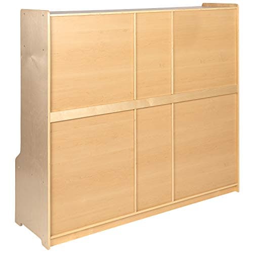 Flash Furniture Hercules Wooden 5-Section School Coat Locker with Bench, Cubbies, and Storage Hooks, Preschool Cubby Organizer, 48"H x 48"L, Natural 6