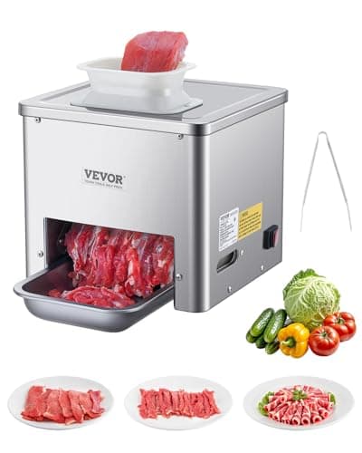 VEVOR Meat Cutter Machine, 550W Meat Slicer, 350 lb/h Commercial Meat Cutting Machine, Stainless Steel, 3.5 mm Thickness, Electric Food Cutting Slicer for Home Kitchen, Restaurant, Supermarket