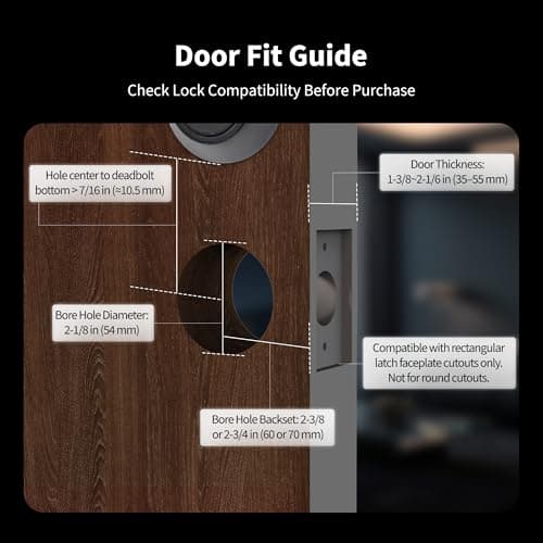 Aqara Smart Lock U300, Fingerprint Keyless Entry Door Lock with Handle, Matter Over Thread with Apple Home Keys, Touchscreen Keypad, Smart Lever Lock Supports Apple Home, Alexa, Google, IFTTT, Black 7