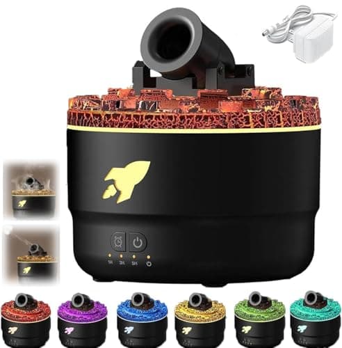 Cannon Blast Aroma Humidifier, 7 Colors LED Vapor Cannon Humidifier Silent Diffuser, 2 Mode Creative Turret Colorful Yellowcane Aroma Air Humidifier, Small Home Desktop Humidifier for Bedroom
