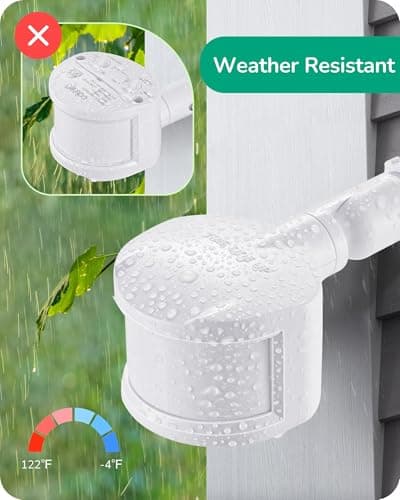 EDISHINE Motion Sensor, 180-Degree Replacement Motion Detector for Security Floodlights, 120V Adjustable Time & Detection Sensitivity Range Up to 60 Feet, 3 Modes Pir Motion Sensor, White, UL Listed 5