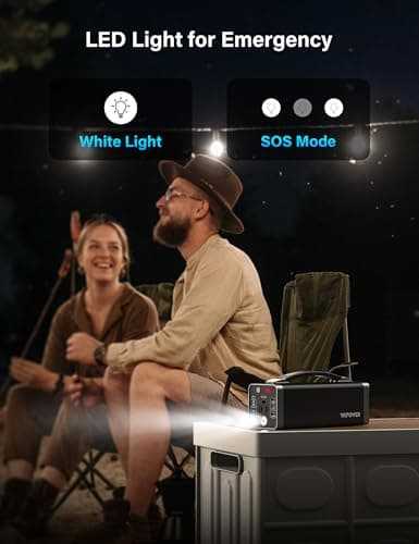 YKPOWER Portable Power Station 150W, 133.2 Wh/36000mAh Fast Charging, Rechargeable Generator with 5 Outputs, AC Outlets Power Bank with LED Light for Backup Home Outdoor Emergency Travel Camping RV 8