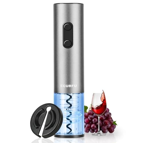 Electric Wine Opener, Battery Operated Wine Bottle Opener with Foil Cutter, One-click Button Corkscrew Remover for Home Kitchen Party Wedding