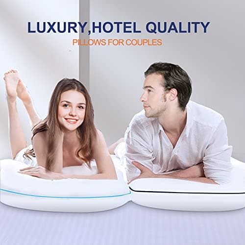 Flanhorest Bed Pillows for Sleeping - Pillows Standard Size Set of 2 Cooling Luxury Hotel Quality Pillow with Premium Plush Soft Down Alternative Fill for Side Back or Stomach Sleepers (Pack of 2) 5