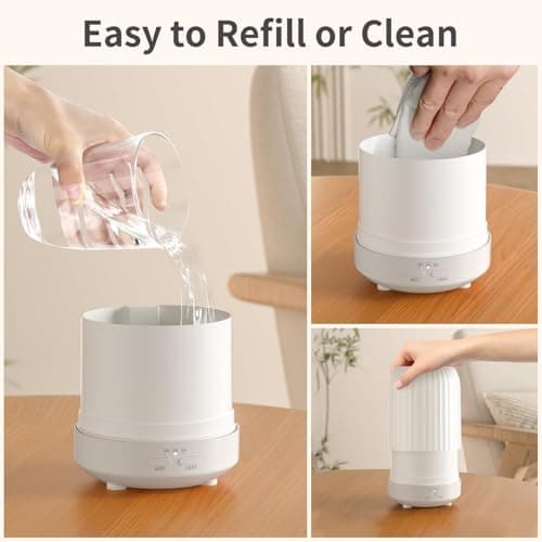 Essential Oil Diffuser for Bedroom, Quiet Humidifiers for Home, 250ML Aromatherapy Diffuser with 7 LED Colors & Safety Auto-Off Timer, Quiet for Bedroom, Baby Room, Hotel & Plants-White 7