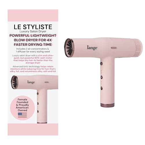 L'ANGE HAIR Le Styliste Hair Dryer | Quiet Brushless Blow Dryer with Diffuser | 1875 Watts for 4X Faster Drying | Hairdryer with 3 Heat & Speed Settings | Best Hair Dryers for Blowouts