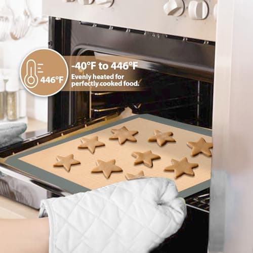 Silicone Baking Mat, Baking Sheets Non Stick, Silicone Mats for Baking, 3 Pcs for Cookies, Bread and Pastry, Baking Supplies for Oven, Grey 5