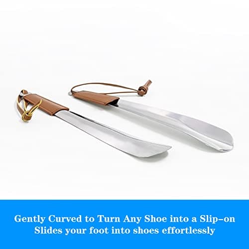 Charmount Metal Shoe Horn - 12 Inch Long Shoe Horns for Senior, Men, Women, Kids, Stainless Steel Shoehorn with Handle (Durable, Upgraded 2mm Thick) 6
