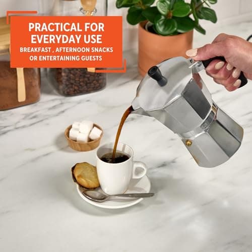 Imusa USA Aluminum Stovetop 6-cup Espresso Maker (B120-43V), Silver 7