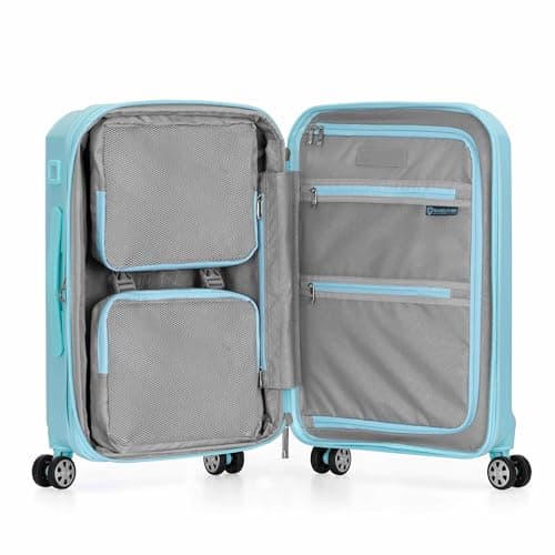 Traveler's Choice Pagosa Hardshell Expandable Luggage with Spinner Wheels, Baby Blue, 22-Inch Carry-on 9