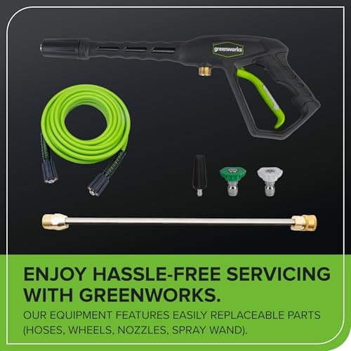 Greenworks 2100 PSI (SGS Certified) 1.2 GPM 13Amp Compact Electric Pressure Washer Telescoping Handle Power Washer for Cars, Driveways, Patios, Patio Furniture & Around Pools 14
