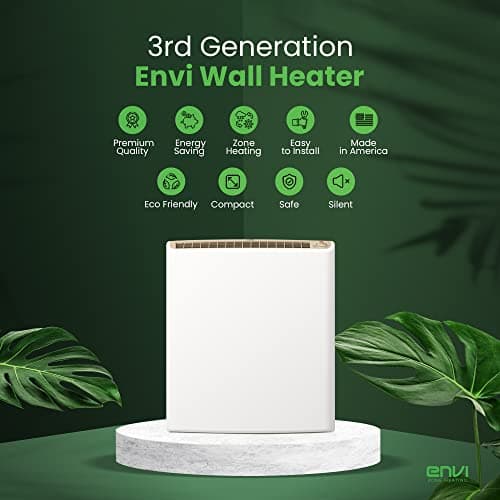 Envi Plug-in Electric Panel Wall Heaters for Indoor Use, Energy Efficient 24/7 Heating w/Safety Sensor Protection, Patented Quiet Fan-less Design, Easy 2-Min Install, Space Heater, Made in USA 6