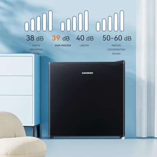 BANGSON Upright Freezer,1.1Cu.ft Energy-Saving Mini Freezer with Removable Shelf with Ultra Low Power 40W, Single Door Small Freezer for Home/Dorms/Apartment/Office (Black) 7