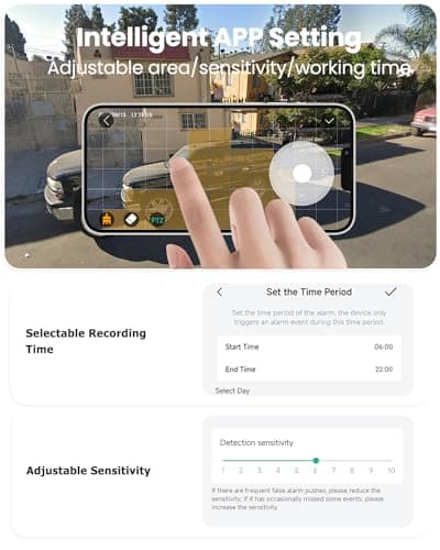Rebluum Security Camera Outdoor Wireless, 3K/5MP Solar Camera Outdoor Wireless, Battery Powered 360°PTZ, Color Night Vision,PIR Motion Detection,2-Way Audio,Compatible with Alexa 9