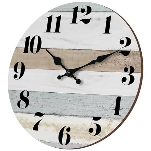 KECYET Wall Clock - 12 Inch Silent Decorative Vintage Style Wall Clock Battery Operated Country Rustic Design for Kitchen, Bathroom, Bedroom, Living Room 7