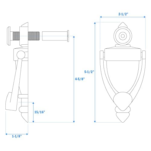 "Nuk3y Door Knocker & Viewer, 9/16 in. Bore, 220-Degree View Angle (5-1/2"" Height, Satin Nickel)" 2