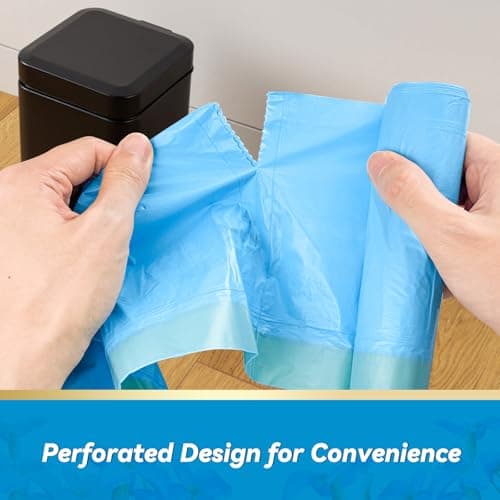 300 Count 15 Micron Extra Thick 4 Gallon Drawstring Small Trash Bags, Sturdy & Tear-Resistant Small Garbage Bags for Bathroom, Office, Bedroom & Kitchen 6