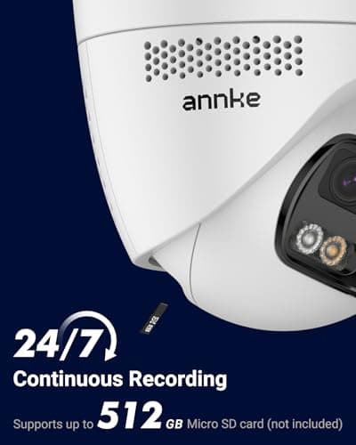 ANNKE FCD600 PoE Security Camera Outdoor with Dual Lens 180° Filed of View, 6MP IP Surveillance Camera Support Color Night Vision, Person/Vehicle Detection, Two-Way Talk, Built-in SD Card Slot 8