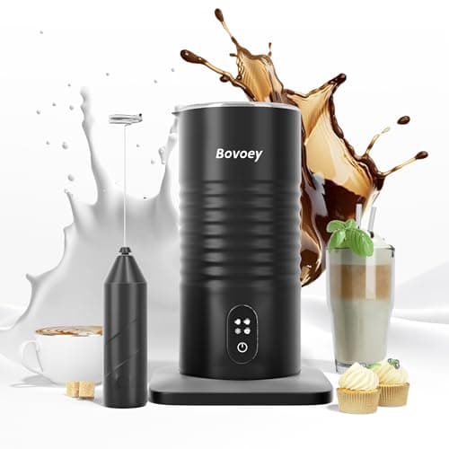 Electric Milk Frother Handheld Bundle,4 in 1 Automatic Milk Frother and Steamer Set,Cold Foam Maker Set for Hot Chocolate,Latte,Cappuccino and Macchiato (Black01)