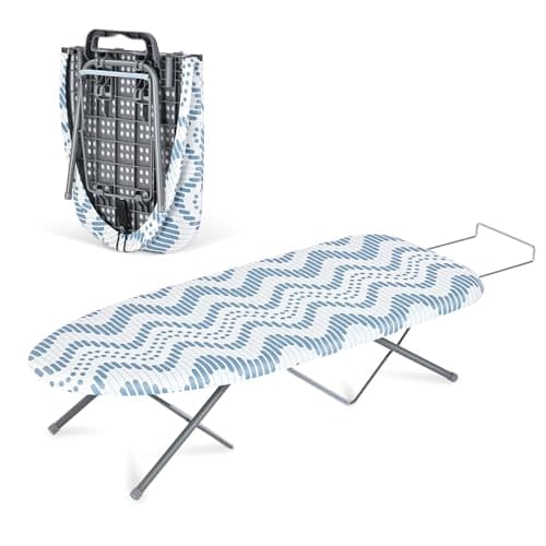 APEXCHASER Tabletop Ironing Board with Iron Rest, Small Ironing Board, Extra Thick Cover, Portable Tabletop Ironing Board with Non-Slip Feet for Home Travel Use