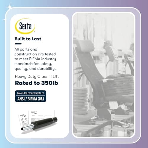 Serta Fairbanks Big and Tall Executive Office Chair - Ergonomic High Back Computer Desk Chair with Lumbar Support, Memory Foam Seat Cushion, Padded Armrests, Bonded Leather, 350 lb Capacity - Black 14