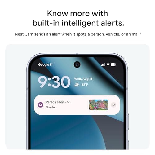 Google Nest Cam Outdoor (Wired, 2nd Gen) - Security Camera with 2K Video and Gemini, Night Vision, 2-Way Audio - Works with Google Home - 2025 Model - Snow 7