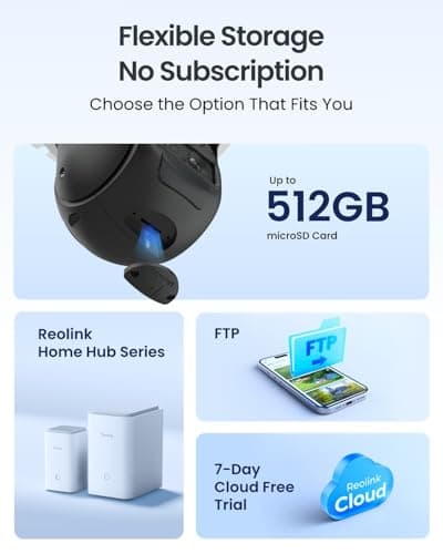 REOLINK Security Cameras Wireless Outdoor, Pan Tilt, Auto Tracking, 6X Hybrid Zoom, Solar Powered with 2K Color Night Vision, 2.4/5GHz WiFi, Local Storage, Home Hub Compatible, Trackmix+Solar Panel 8