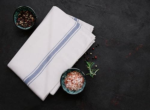 Utopia Towels Blue Dish Towels [12 Pack - 15 x 25 Inches] 100% Ring Spun Cotton Highly Absorbent & Reusable Cleaning Bar, Tea, Kitchen and Dishcloths Set - 200 GSM 7