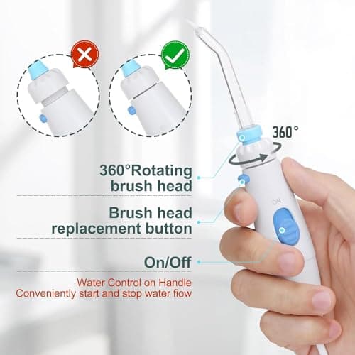 Homuserr Water Flosser, Power Dental Water Flossers for Teeth & Braces Cleaning, Oral Irrigator Electric flosser for Adults & Kids with 10 Pressures & 8 Tips, 600ml Water Flosser for Family 6