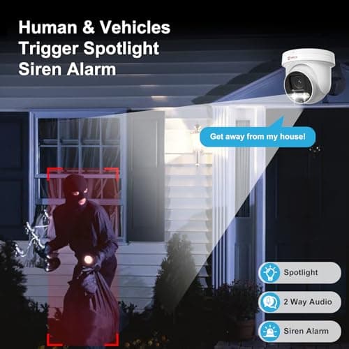 Anpviz 6MP PoE PTZ Camera Outdoor, 5X Optical Zoom 2.7~13.5mm Lens, Pan Tilt Zoom IP Security Camera with Human Vehicle Detection, Spotlight&Sound Alarm, SD Card Slot, IP66, NDAA Compliant (U Series) 5