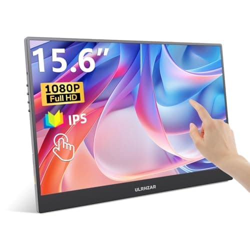 Ulrhzar 15.6inch Portable Monitor Touchscreen FHD 1920X1080P, 60hz, with Built-in Speaker USB-C Touch Screen Monitors for Laptop Computer Switch Xbox PS3/4/5 Raspberry Pi5