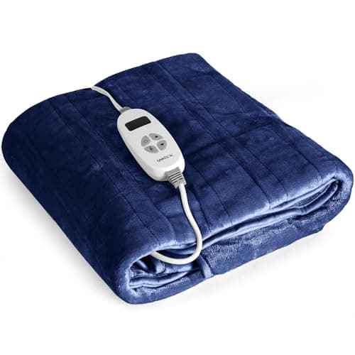 TAKTICK Electric Heated Throw Blanket, 50x60 Inch Size for Ultimate Comfort, Stay Warm and Cozy with This Heated Throw Blanket, Perfect Electric Blanket for Chilly Nights (Navy Blue)