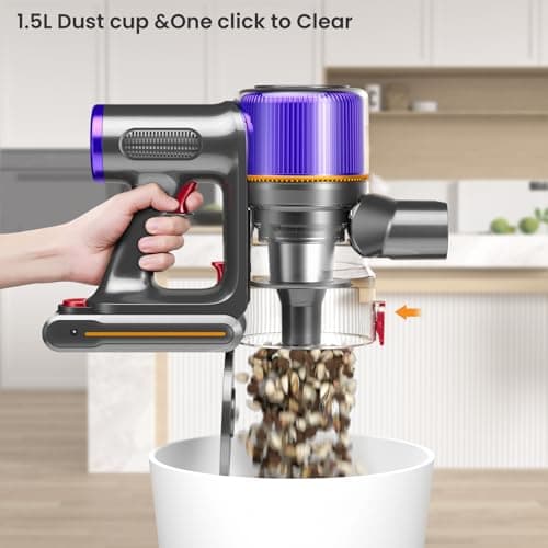 Cordless Vacuum Cleaner, 45Kpa 550W Powerful Vacuum Cleaners for Home , 60 Mins Stick Vacuum with Touch Screen, Anti-Tangle Roller Brush, Lightweight Vacuum Cordless for Pet Hair, Carpets, Hard Floors 7