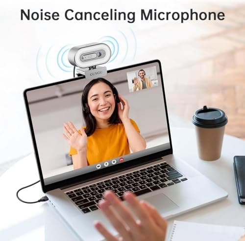GUSGU G920 2K Quad HD Webcam for PC, Auto Focus, with Microphone & Light & Privacy Cover, Web Camera for Desktop Computer/Laptop/MacBook, USB Streaming Camera 6