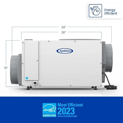 AprilAire E100 Pro Dehumidifier Bundle - 100 Pint Whole House Dehumidifier - Full Complete Kit - Crawl Spaces, Basements, Whole Homes, Commercial up to 5,500 sq. ft - 5 Year Warranty Included 5