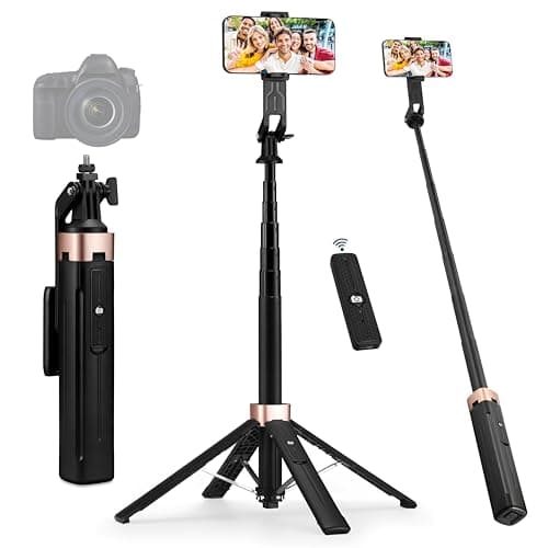 Weelanz 53" Selfie Stick with Remote & Phone Tripod Stand, Aluminum Extendable Cell Phone Holder, Compatible with iPhone Android, Vlogging, Camera