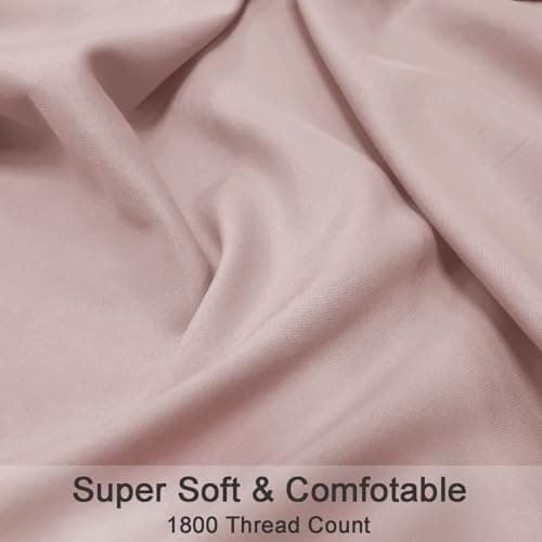 Mejoroom Queen Fitted Sheet Only - Bottom Sheets with All-Around Elastic - Super Soft and 16 inch Deep Pocket Bed Sheets - Easy Care, Fade and Wrinkle Resistant (1Piece,Dusty Pink) 5