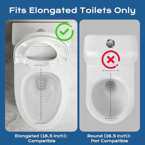 Elongated Bidet Toilet Seat – Non-Electric, Slow-Close Lid, Adjustable Water Pressure, Self-Cleaning Dual Nozzles for Frontal & Rear Wash – Hygienic Fresh Water Bidet Seat with Brass Inlet (Elongated) 6