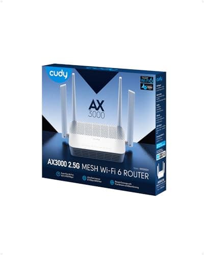 Cudy AX3000 Multi Gigabit Dual Band WiFi 6 Mesh Router, 2.5Gbps WAN RJ45 Port, 4 Gigabit RJ45 Ports, 4 5dBi Antennas, MU-MIMO, OpenVPN, Wireguard, Zerotier, Ipsec VPN, Cloud APP 9