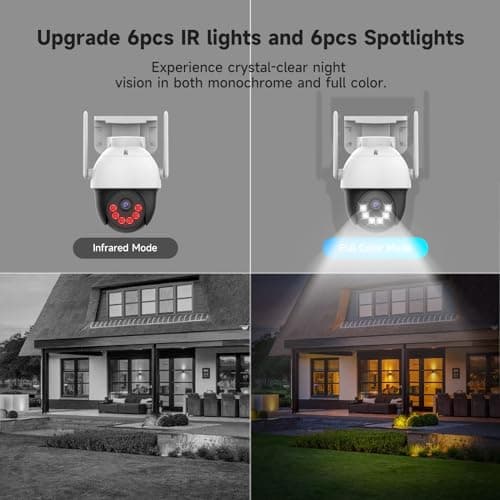 JUANCLOUD 4G LTE Cellular Security Camera Wireless Outdoor, No WiFi Camera with 360° Pan Tilt Auto-Tracking, Siren Alert, Color Night Vision, 2-Way Audio, 32GB SD Card & SIM Card, IP66 5