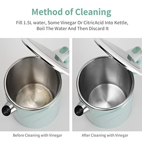 MEISON Electric Kettle, 1.7 L Double Wall Food Grade Stainless Steel Interior Water Boiler, Coffee Pot & Tea Kettle, Auto Shut-Off and Boil-Dry Protection, 1200W, 2 Year Warranty(Blue) 7