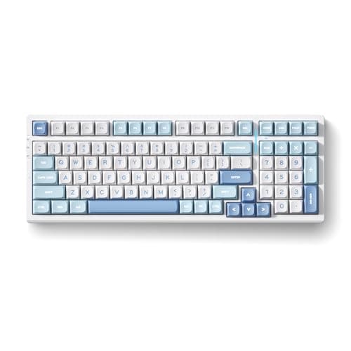 MCHOSE G98 Wireless Mechanical Keyboard, 98 Keys, Gasket Mounted, Five Layers Dampening, RGB Backlit, 2.4GHz/BT/Wired Tri-Mode, Hot Swappable (Blue, Hyacinth Switch)