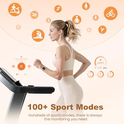 KEEPONFIT Smart Watches for Women Android/iPhone, IP68 Waterproof Fitness Tracker with Bluetooth Calls(Answer&Make), Activity Pedometer/Heart Rate/SpO2 Monitor/100+ Sports Model 5