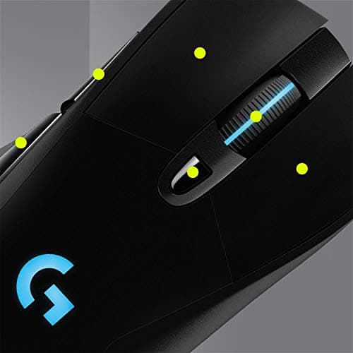 Logitech G703 Lightspeed Wireless Gaming Mouse W/Hero 25K Sensor, PowerPlay Compatible, Lightsync RGB, Lightweight 95G+10G Optional, 100-25, 600 DPI, Rubber Side Grips - Black 5