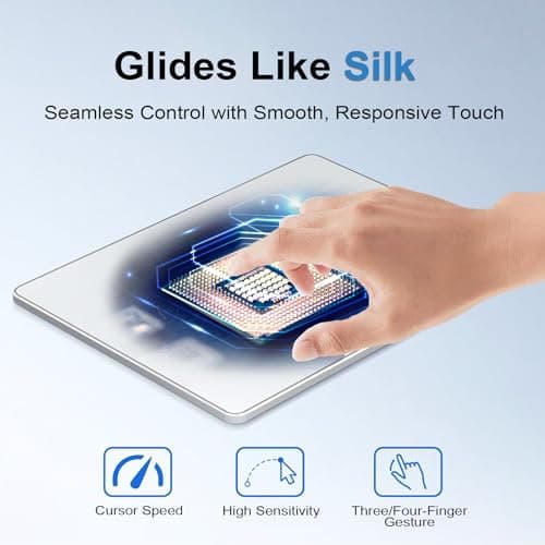 Wired Trackpad for Windows 7/10/11, High Precision Wired Touchpad with Multi-Gesture, Premium Glass Surface, Dual Cables(USB A to C & USB C to C) for Windows PC Computer, White 5