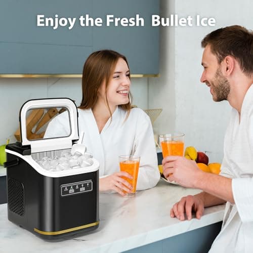 Electactic Ice Maker Machine Countertop Portable Compact Small Bullet Ice Maker with Self Cleaning,9 Cubes in 6 Mins,26lbs in 24Hrs, for Home and Kitchen(Black) 8